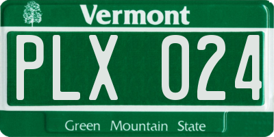 VT license plate PLX024