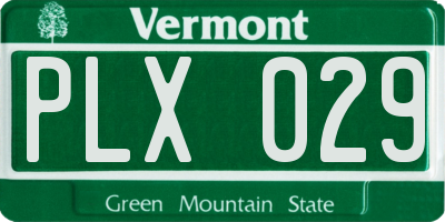 VT license plate PLX029