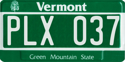 VT license plate PLX037