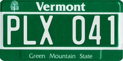 VT license plate PLX041