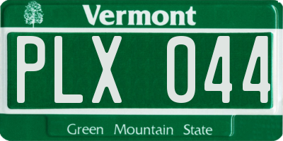 VT license plate PLX044