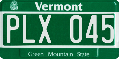 VT license plate PLX045