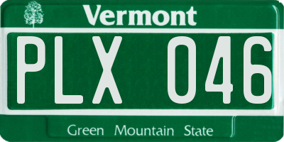 VT license plate PLX046