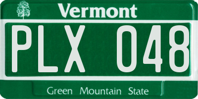 VT license plate PLX048