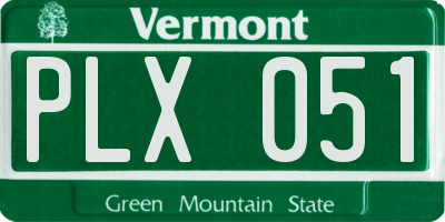 VT license plate PLX051