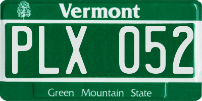VT license plate PLX052