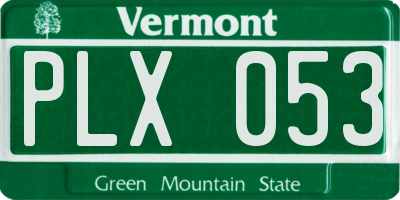 VT license plate PLX053