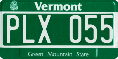 VT license plate PLX055