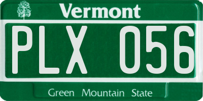VT license plate PLX056