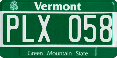 VT license plate PLX058
