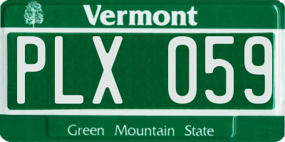 VT license plate PLX059