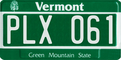 VT license plate PLX061