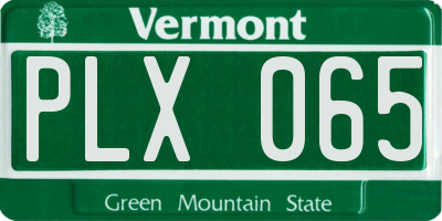 VT license plate PLX065