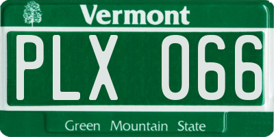 VT license plate PLX066