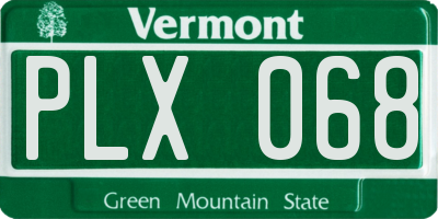 VT license plate PLX068