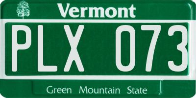 VT license plate PLX073