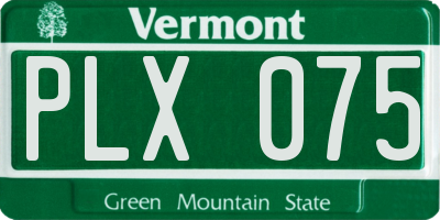 VT license plate PLX075