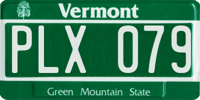 VT license plate PLX079