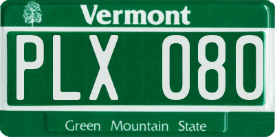 VT license plate PLX080