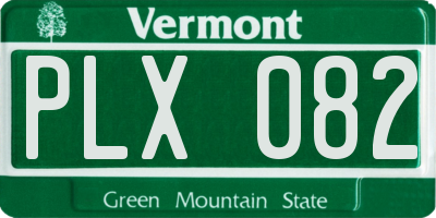 VT license plate PLX082