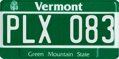 VT license plate PLX083