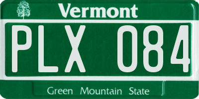 VT license plate PLX084
