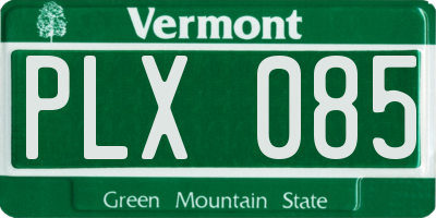 VT license plate PLX085