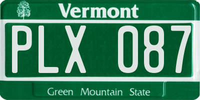 VT license plate PLX087