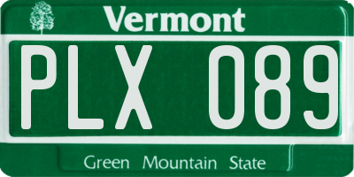 VT license plate PLX089