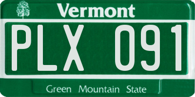 VT license plate PLX091