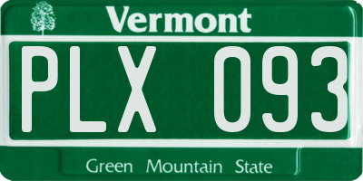 VT license plate PLX093