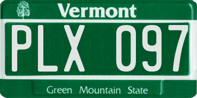 VT license plate PLX097
