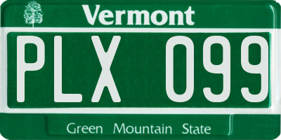 VT license plate PLX099