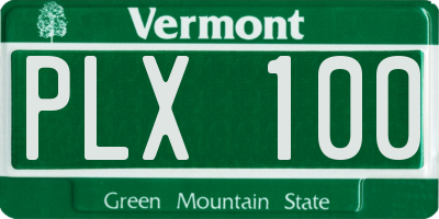 VT license plate PLX100