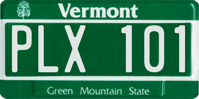 VT license plate PLX101
