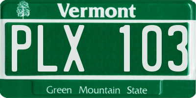 VT license plate PLX103