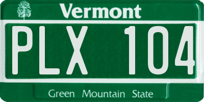 VT license plate PLX104
