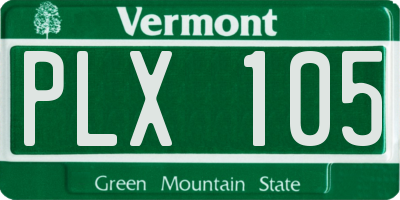 VT license plate PLX105