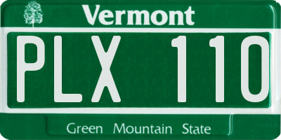VT license plate PLX110