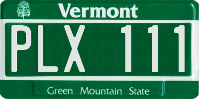 VT license plate PLX111