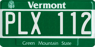 VT license plate PLX112