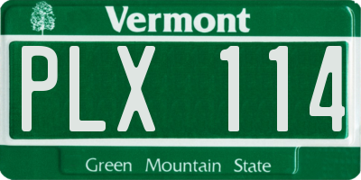 VT license plate PLX114