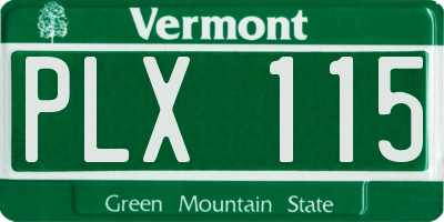 VT license plate PLX115