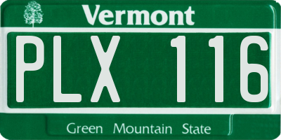VT license plate PLX116