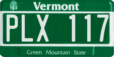 VT license plate PLX117