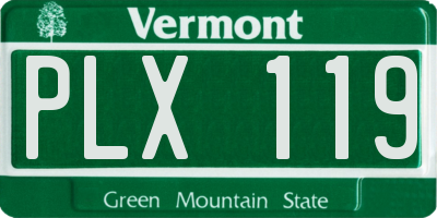 VT license plate PLX119