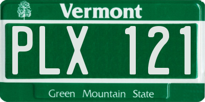 VT license plate PLX121