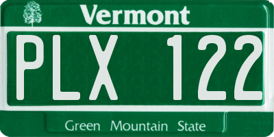 VT license plate PLX122