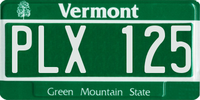 VT license plate PLX125