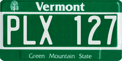 VT license plate PLX127